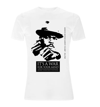 Marcus Garvey "It's A War For Your Mind" Men's White tee