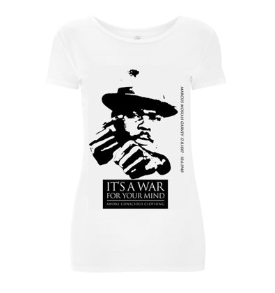 Marcus Garvey "It's A War For Your Mind" Women's White tee